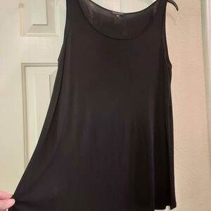 Eileen Fisher Black Tank Top, 100% Silk, XL